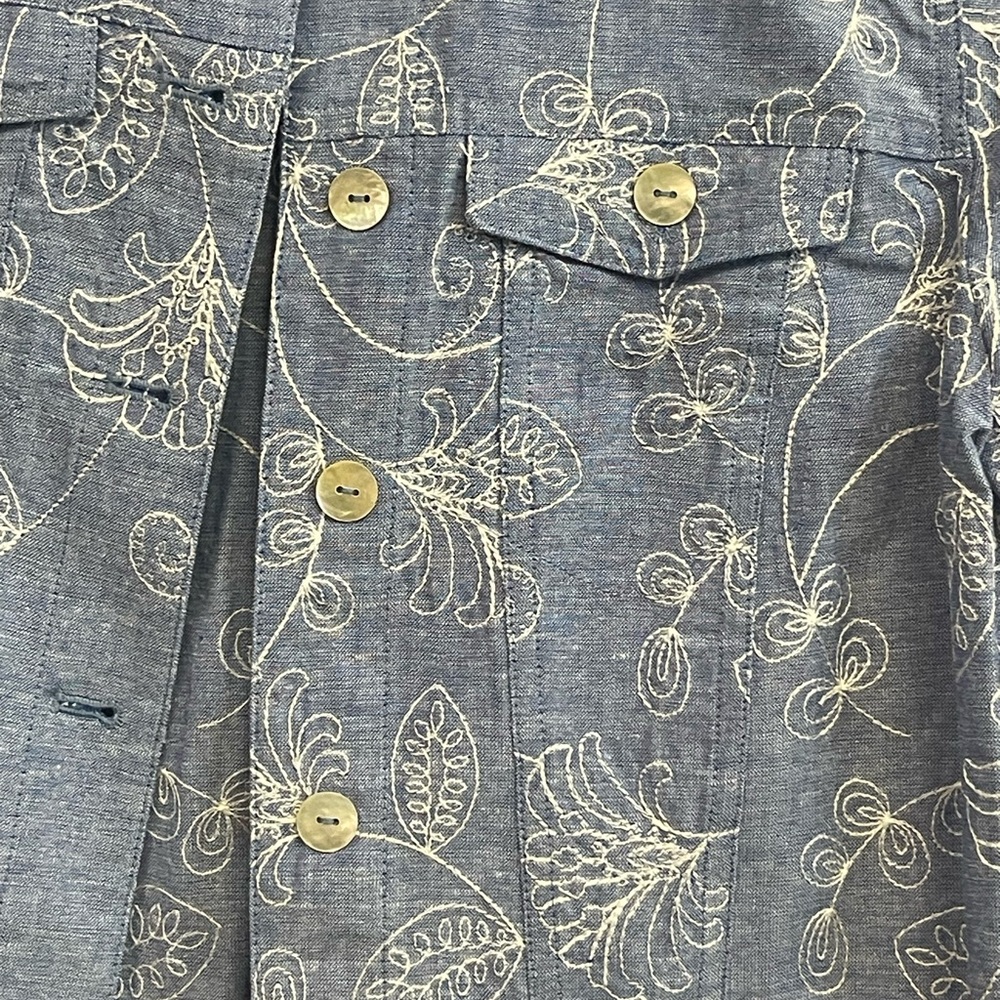 Alfred Dunner Blue Floral Jacket - Picture 5 of 5